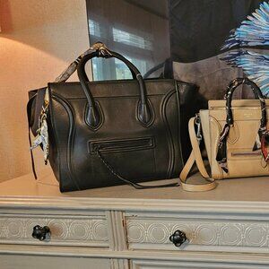 Celine Luggage Trapeze Black Smoothe Leather